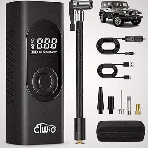 Tire Inflator Portable Air Compressor, Accurate LCD Pressure Display for Black