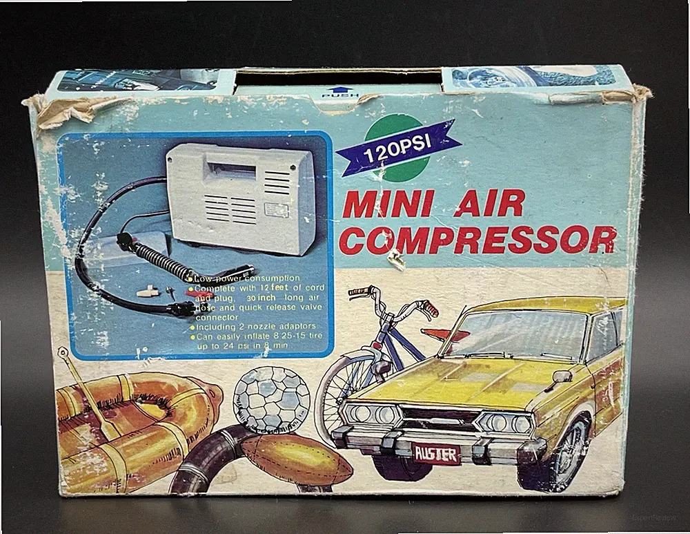 Vintage Mini Air Compressor 120PSI Black Low Power Consumption Nozzle Adaptors